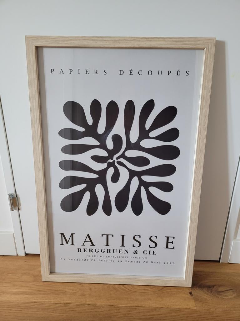 Ingelijste Matisse poster, beige/zwart, 60x90 cm, Ophalen, 50 tot 75 cm, Foto of Poster, 75 cm of meer