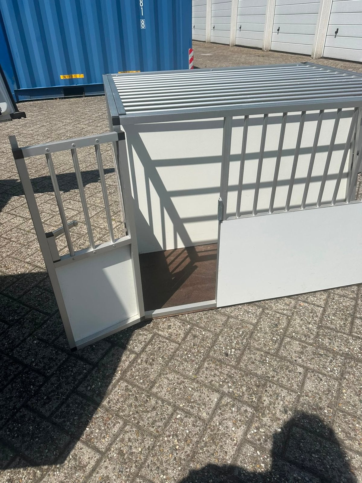 dubbele bench aluminium zo goed als nieuw :, Ophalen, Zo goed als nieuw