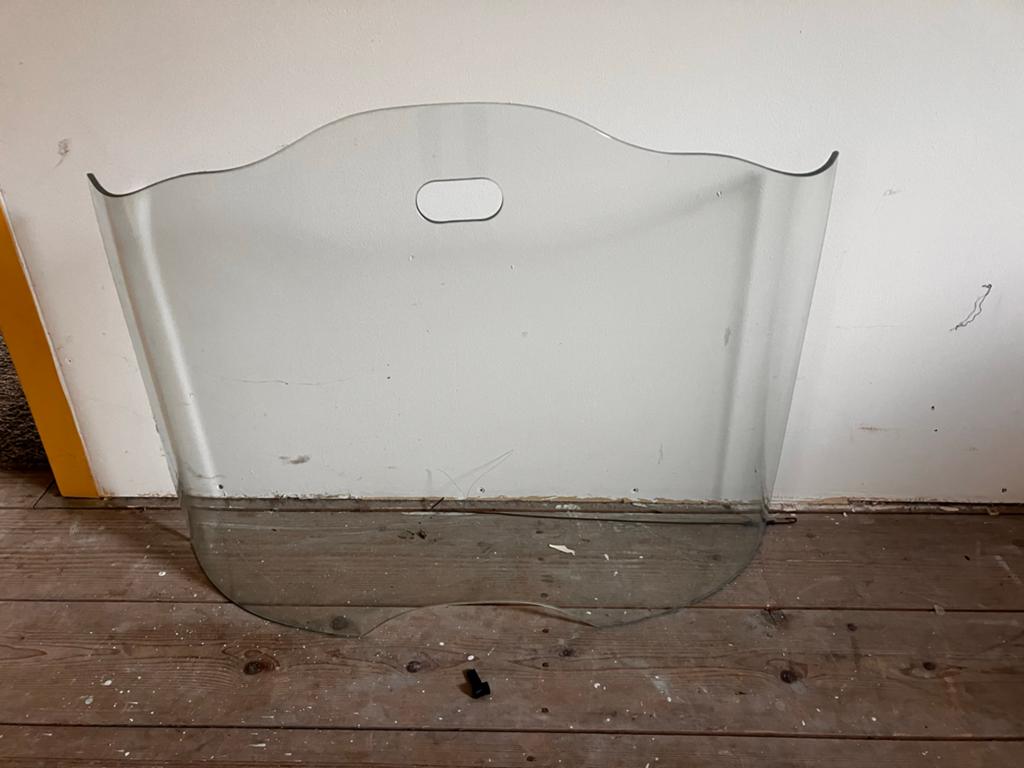 Glazen haardscherm - Gebogen design, Huis en Inrichting, Ophalen, Gebruikt, Vrijstaande haard, Overige soorten