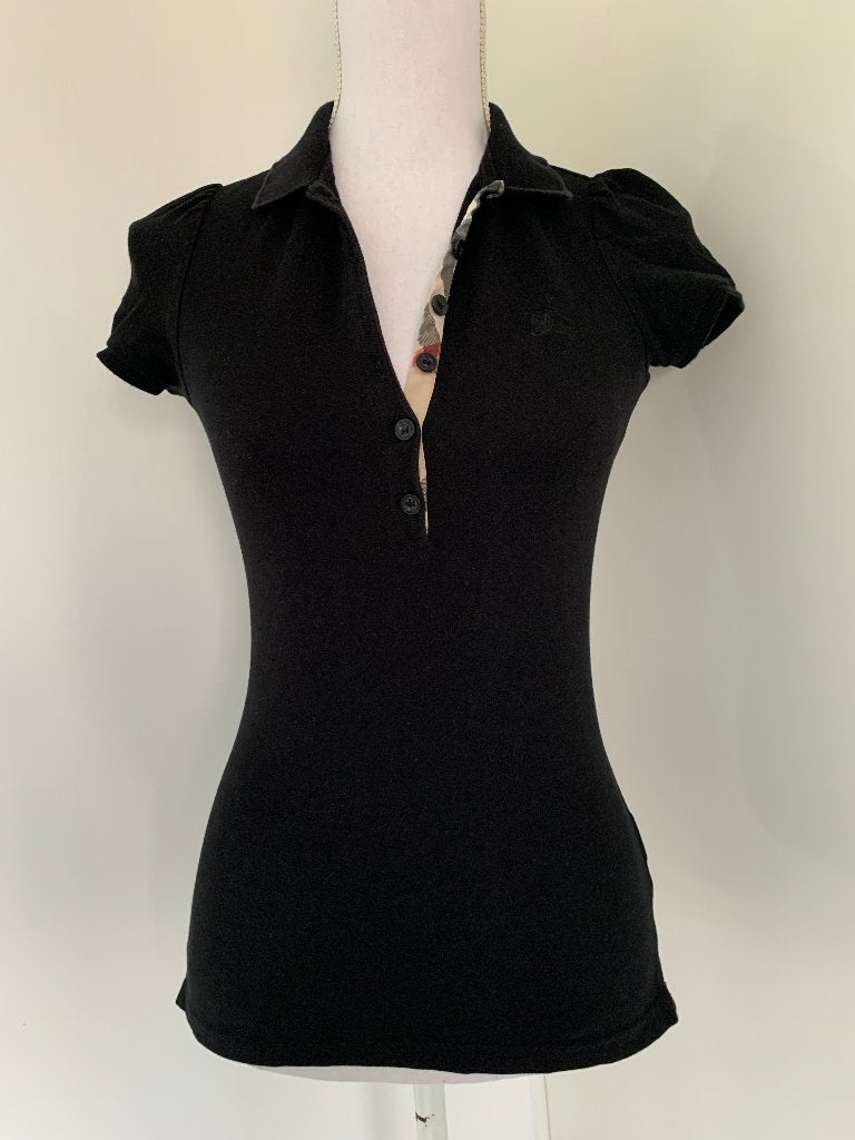 Zwarte originele BURBERRY polo, maat 170/ XS!, Zo goed als nieuw, Shirt of Longsleeve, Burberry, Verzenden