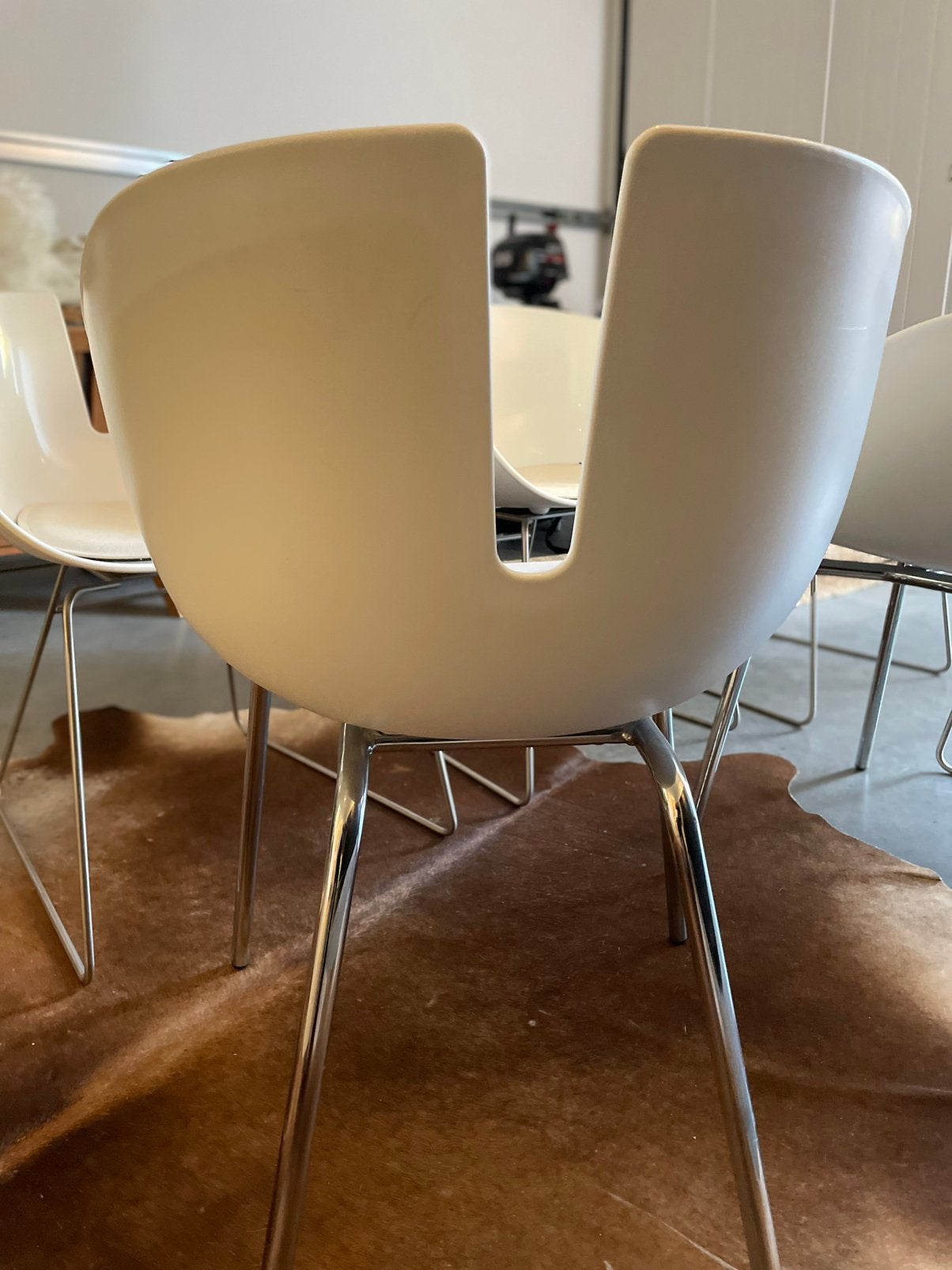 Moroso Fjord design stoelen (6 stuks), Huis en Inrichting, Stoelen, Ophalen, Kunststof, Gebruikt, Wit