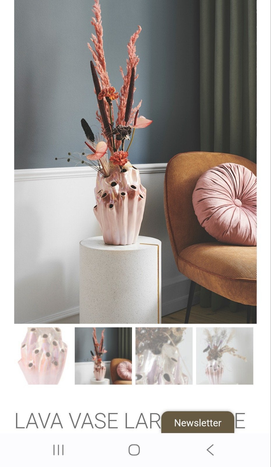 Eden Outcast Lava Vaas Groot Roze - Handgeschilderd Keramiek, Huis en Inrichting, Ophalen, Zo goed als nieuw, Roze, Geschikt voor droogbloemen