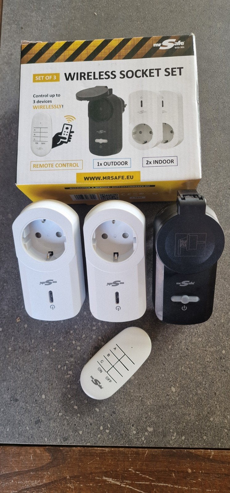 Mr. Safe Draadloze Stopcontact Set - 1x buiten, 2x binnen, Ophalen of Verzenden, Nieuw, Overige merken, Stekkerdoos