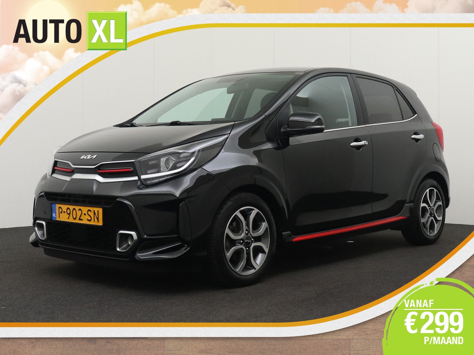 Kia Picanto 1.0 Automaat DPi GT-Line Leder Camera Carplay Cl, 877 kg, Gebruikt, 4 stoelen, Zwart