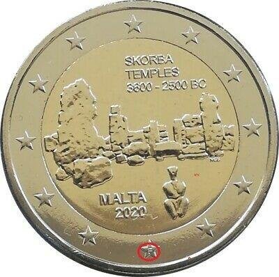 2 Euro Malta 2020 - Skorba Tempels - BU met MMT F in ster, Postzegels en Munten, Munten | Europa | Euromunten, Losse munt, 2 euro