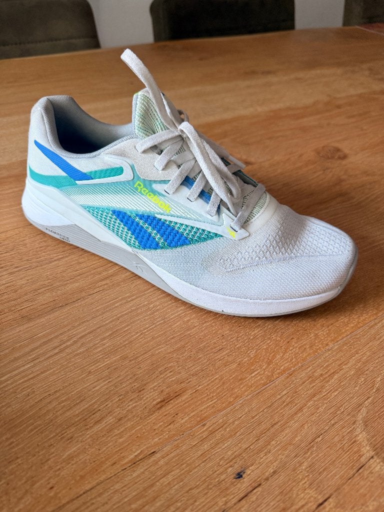Reebok Nano X4 trainingsschoenen wit/blauw-groen - maat 44, Ophalen of Verzenden, Zo goed als nieuw, Reebok, Wit