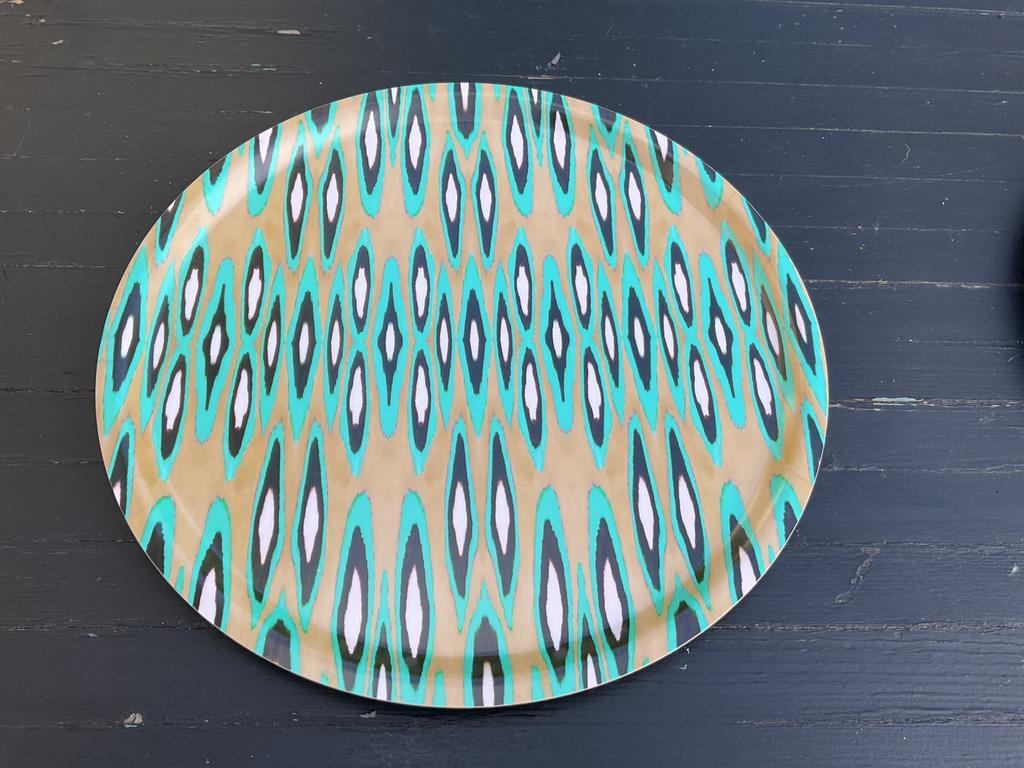 Mariska meijers dienblad ikat 38 cm, Ophalen of Verzenden, Nieuw, Rond, Metaal