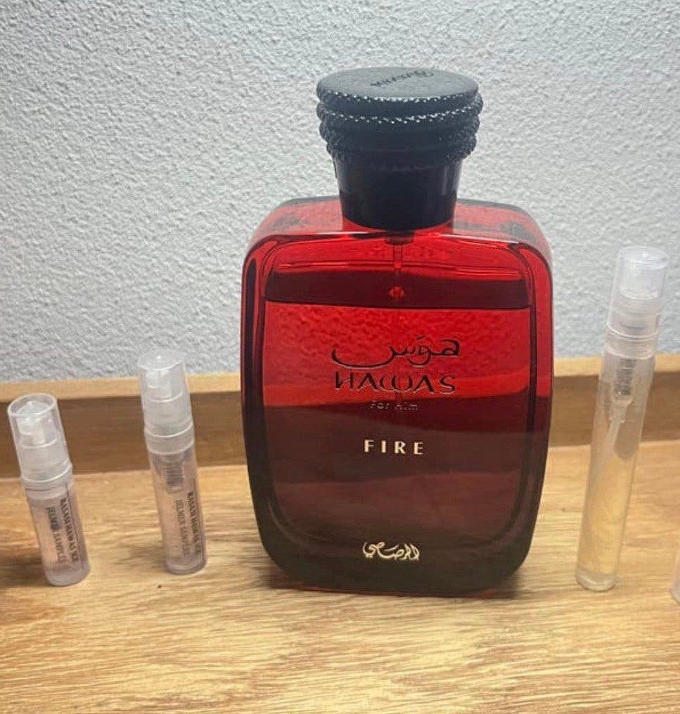 Rasasi - Hawas Fire 1-5ml samples, Ophalen of Verzenden, Zo goed als nieuw