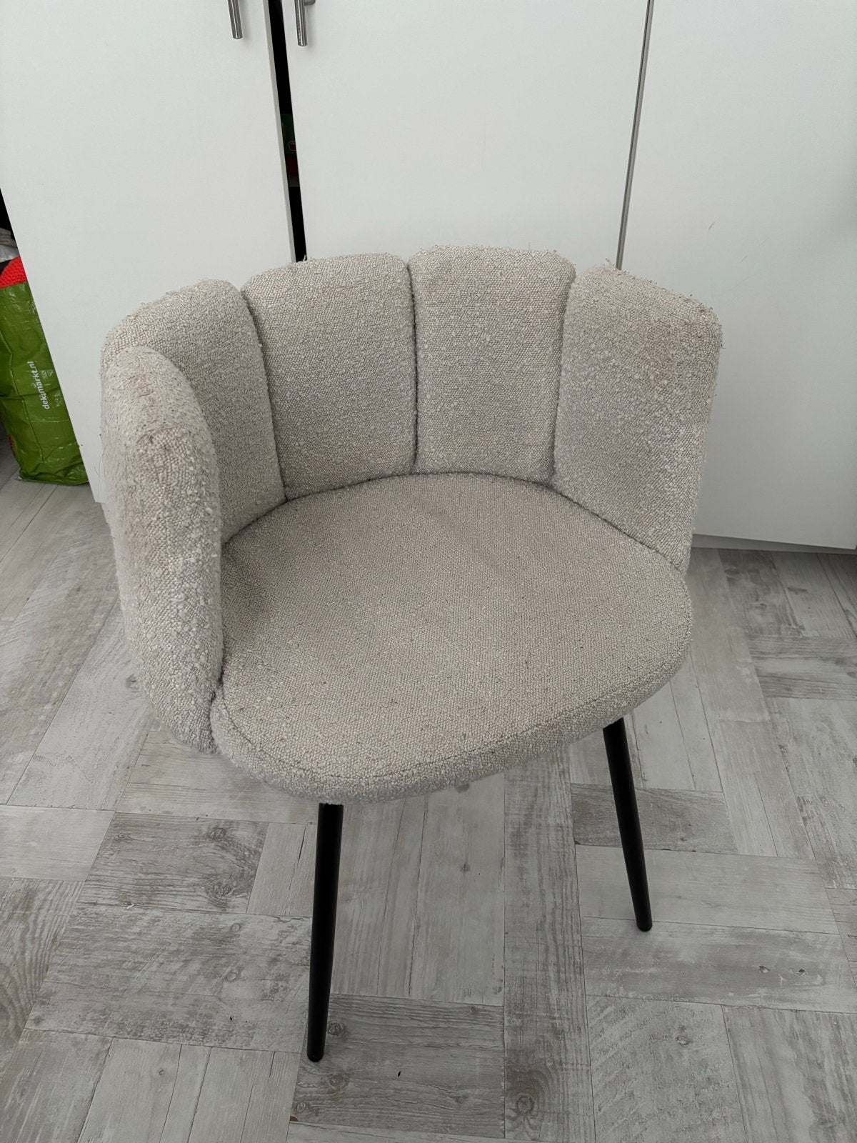 Schelp stoel in wit/crème kleur, Ophalen, Gebruikt, Overige kleuren, Eén