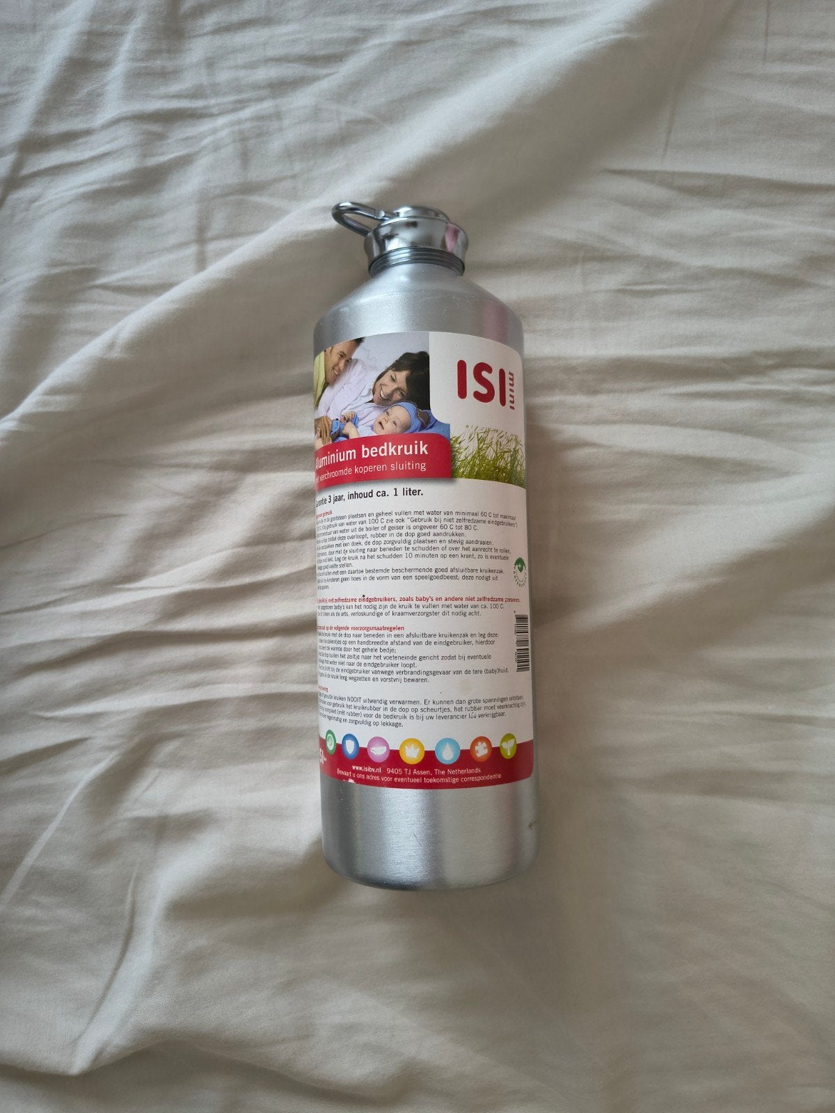 ISI Mini Aluminium Bedkruik 1 Liter voor Baby's, Ophalen of Verzenden, Gebruikt