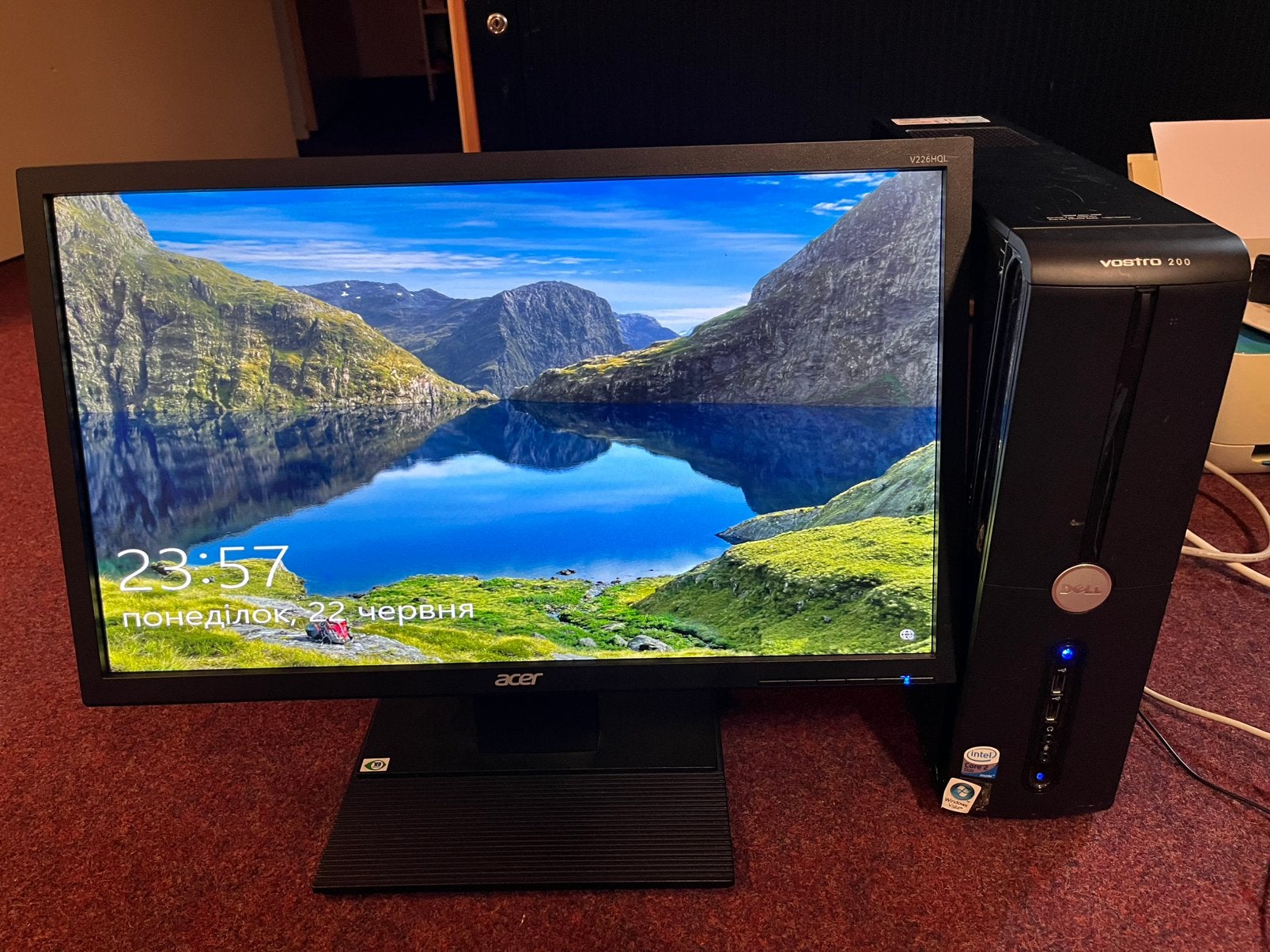 DELL computer met Acer monitor, Computers en Software, Desktop Pc's, Ophalen, Zo goed als nieuw