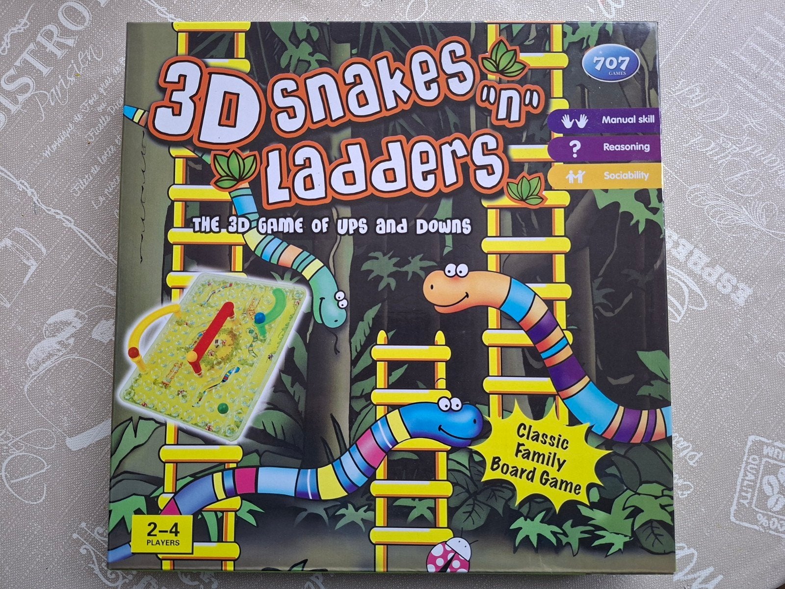 3D Snakes 'n' Ladders - Klassiek Familie Bordspel, Drie of vier spelers, Ophalen of Verzenden, Zo goed als nieuw, 707 Games