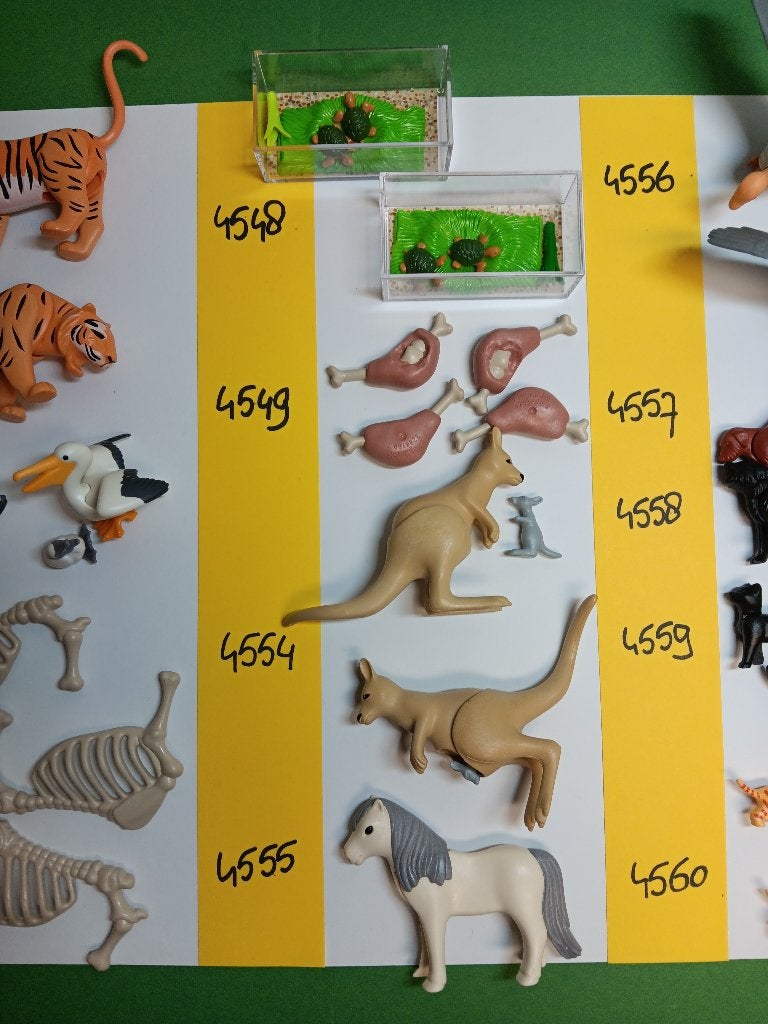 Playmobil Dieren 4544-60 Tijger Pelikaan Kangoeroe Gier Bot, Verzenden, Gebruikt, Losse onderdelen
