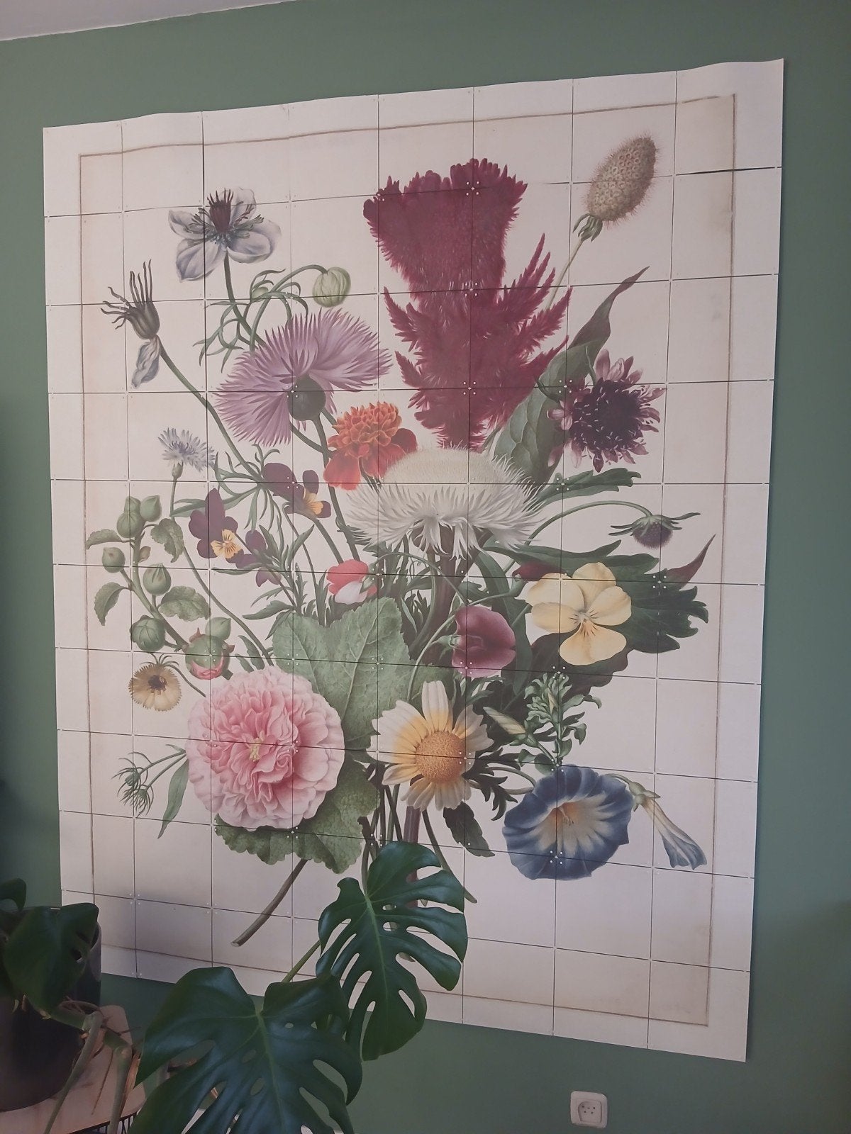 IXIX Wanddecoratie - Boeket van Bloemen (160x220 cm), Gebruikt, Meerkleurig, Ophalen of Verzenden, Wandbord of Wandpaneel