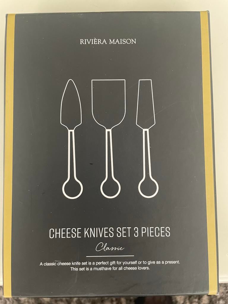 Riviera Maison Kaasmessenset 3-delig Goud Zwart, Ophalen of Verzenden, Zo goed als nieuw, Rvs of Chroom