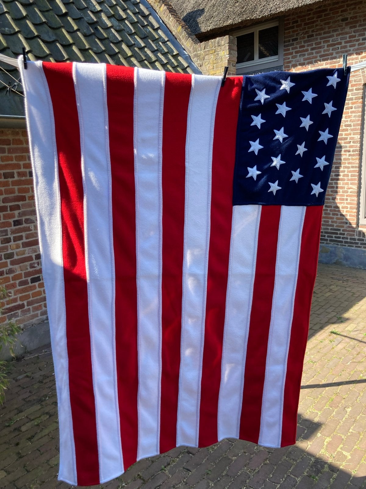 Taftan Fleece Plaid Amerikaanse Vlag - Zacht en Leuk, Fleecedeken, Ophalen of Verzenden, Zo goed als nieuw, Wasbaar