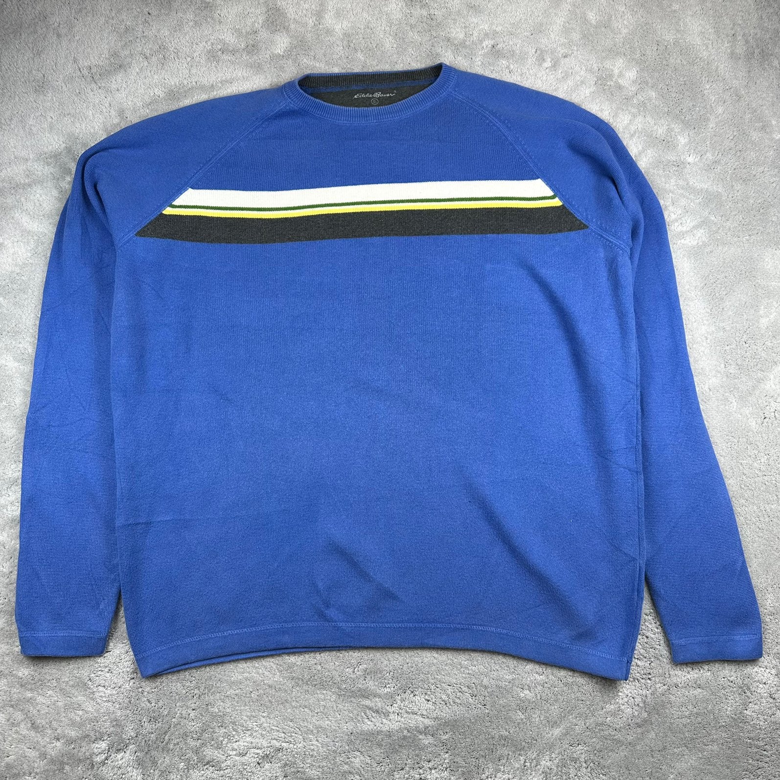 Eddie Bauer Blauwe Gestreepte Trui XL, Verzenden, Zo goed als nieuw, Maat 56/58 (XL), Blauw