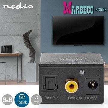Digitale Audio Omvormer, Toslink, S/PDIF naar 2x RCA, 3,5mm