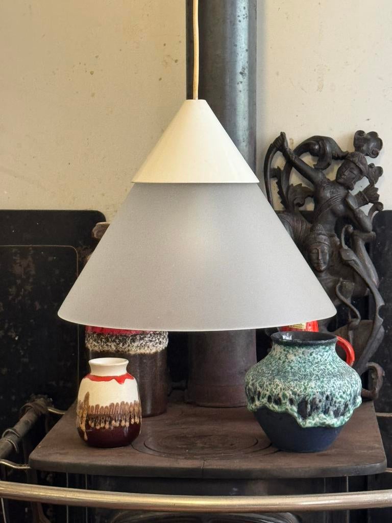 Hanglamp,sixties,zeventies,Limburg Glashütte,vintage, Gebruikt, Sixties,zeventies,Mid-Century, 50 tot 75 cm, Ophalen of Verzenden