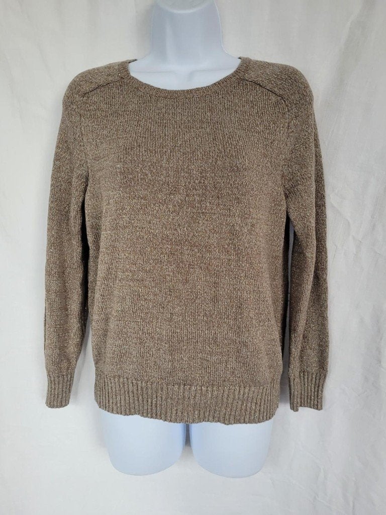 Leuke bruine gebreide trui, gouden glitterdraad mt M H&M, Kleding | Dames, Truien en Vesten, Maat 38/40 (M), Bruin, ., Ophalen of Verzenden