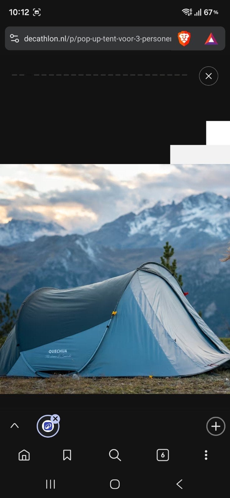 QUECHUA Pop-up tent 2 Seconds 3P blauw - Zo goed als nieuw, Ophalen, Nieuw, Tot en met 2