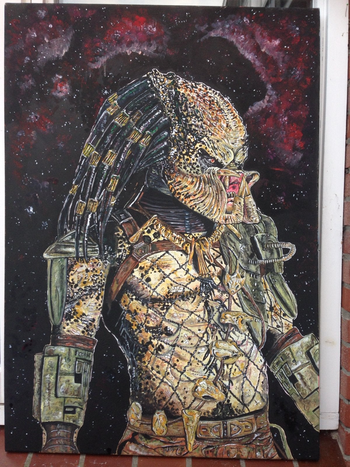 Predator schilderij - Acrylverf op doek, 70-100 cm, Antiek en Kunst, Kunst | Schilderijen | Klassiek, Acrylverf, Doek, Realistisch