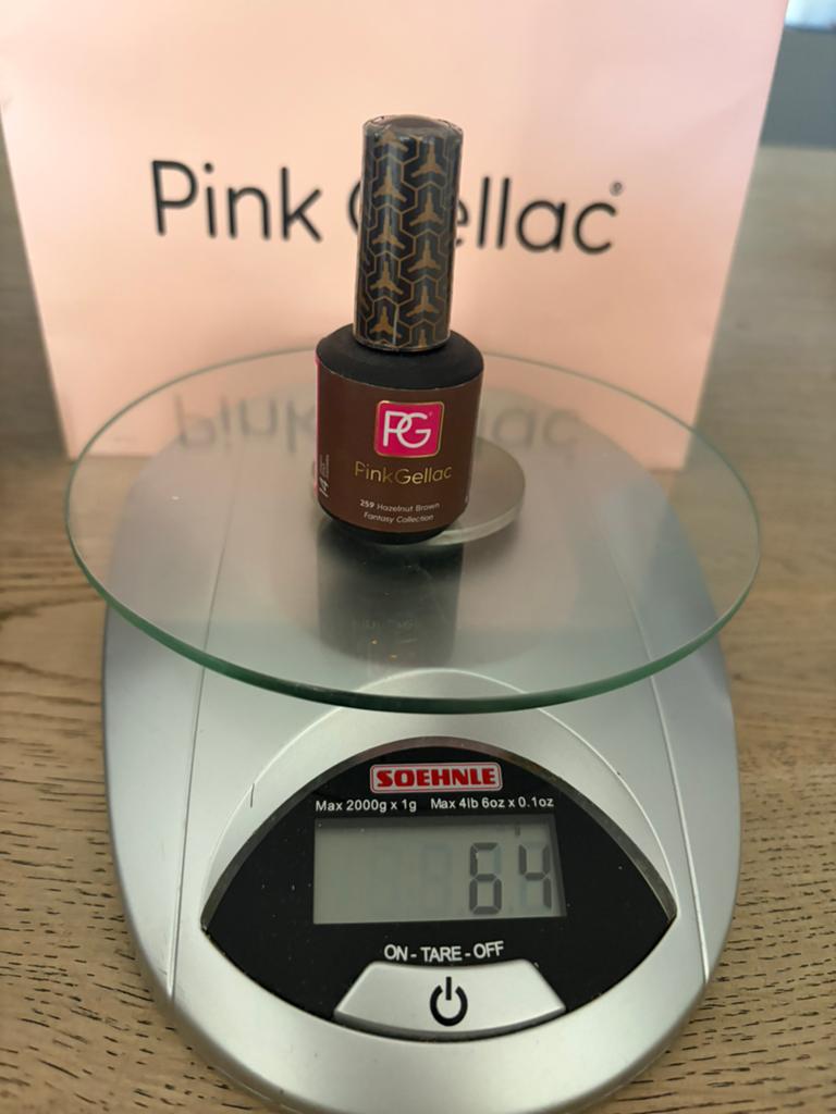 Pink Gellac 259 Hazelnut brown, Ophalen of Verzenden, Zo goed als nieuw, Bruin, Handen en Nagels