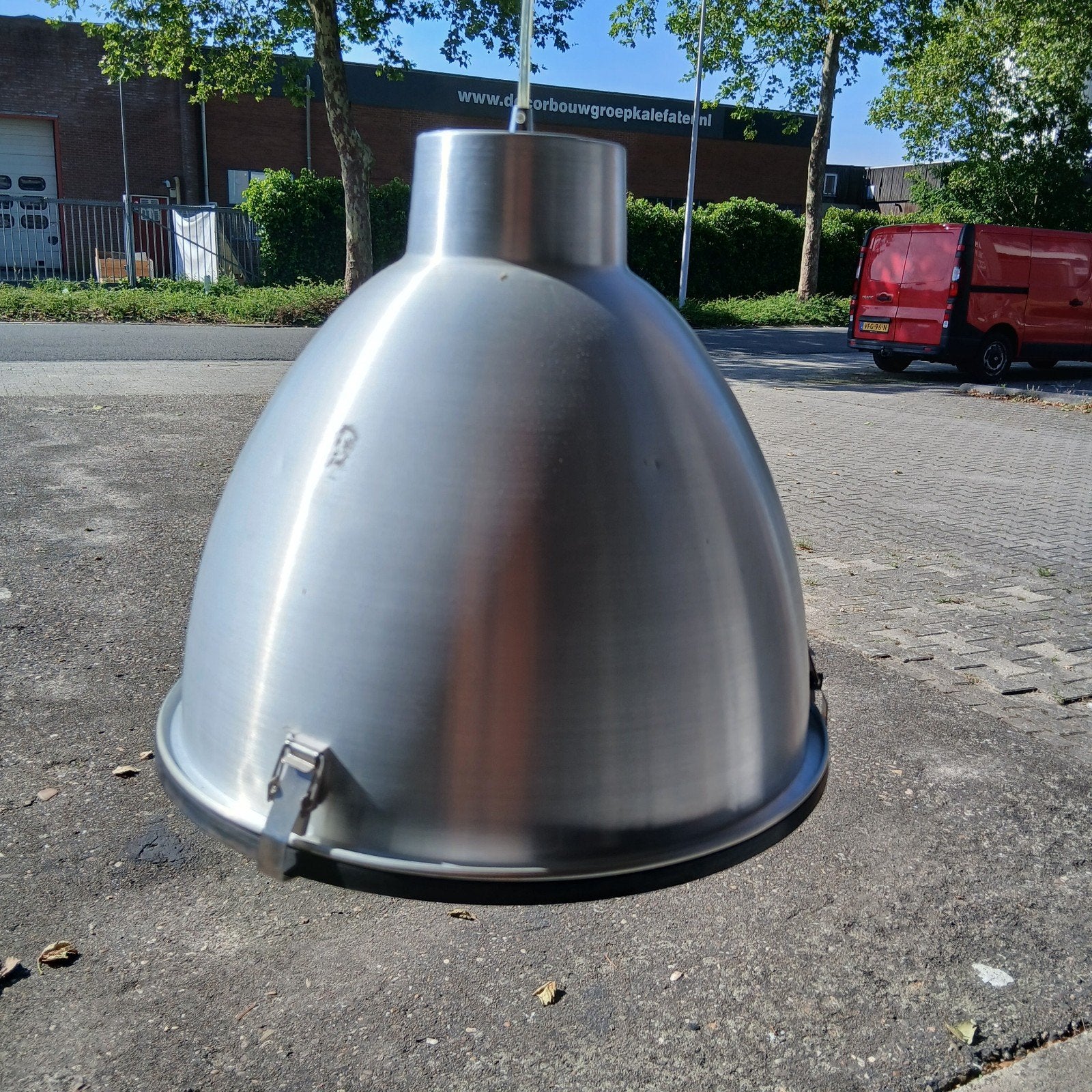 Grote Industriële Hanglamp - Aluminium, Ophalen, Gebruikt, Industrieel