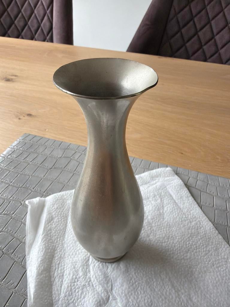 Vintage Tinnen Vaasje - Real Pewter 94%, Ophalen