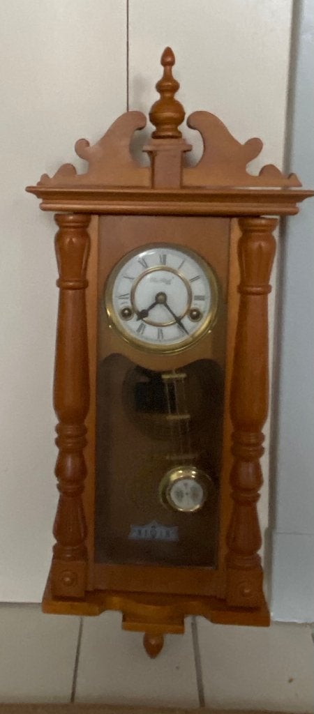 Wandklok, Ophalen, Bruin, Landelijk, Analoog