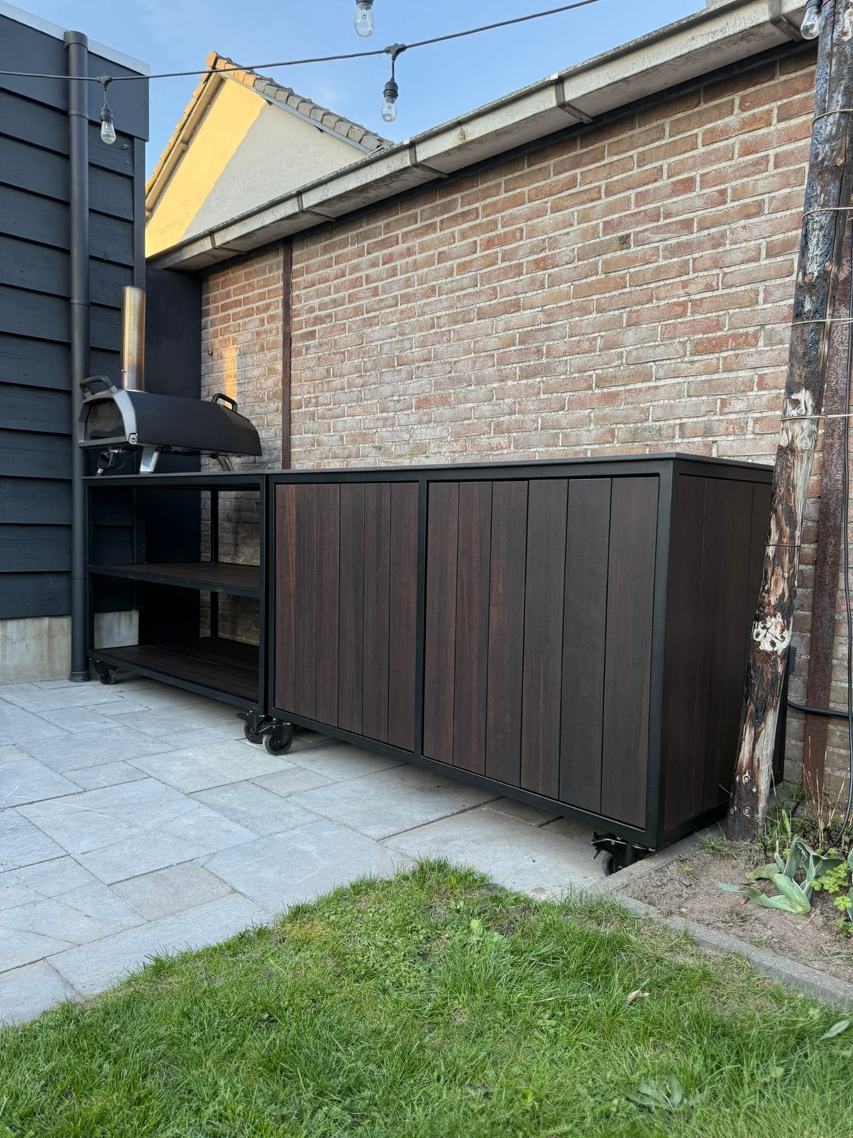 Buitenkeuken set, dekton laurent, staal, bamboe, Tuin en Terras, Buitenkeukens, Ophalen of Verzenden, Nieuw