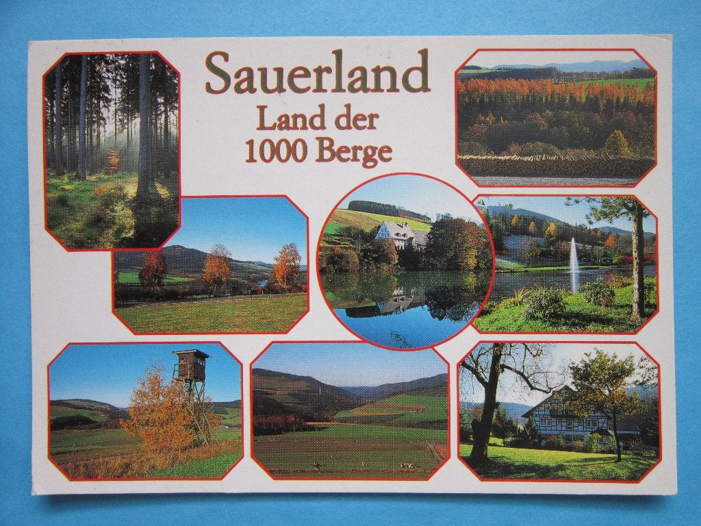Ansichtkaart: Duitsland, Sauerland. Land der 1000 Berge., Ophalen of Verzenden, 1980 tot heden, Gelopen, Duitsland