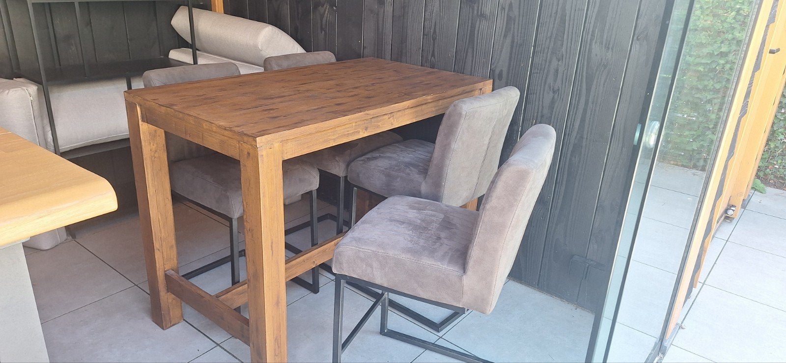 MOOIE BARTAFEL MET 4 BARKRUKKEN, ZO GOED ALS NIEUW!!, Huis en Inrichting, Barkrukken, 4 krukken, Ophalen, Zo goed als nieuw, 60 tot 90 cm