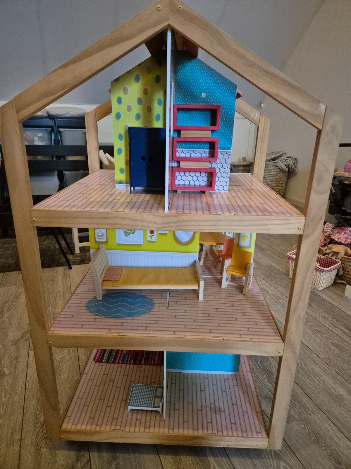 KidKraft Houten Poppenhuis met Meubels en Accessoires, Kinderen en Baby's, Ophalen, Gebruikt, Poppenhuis