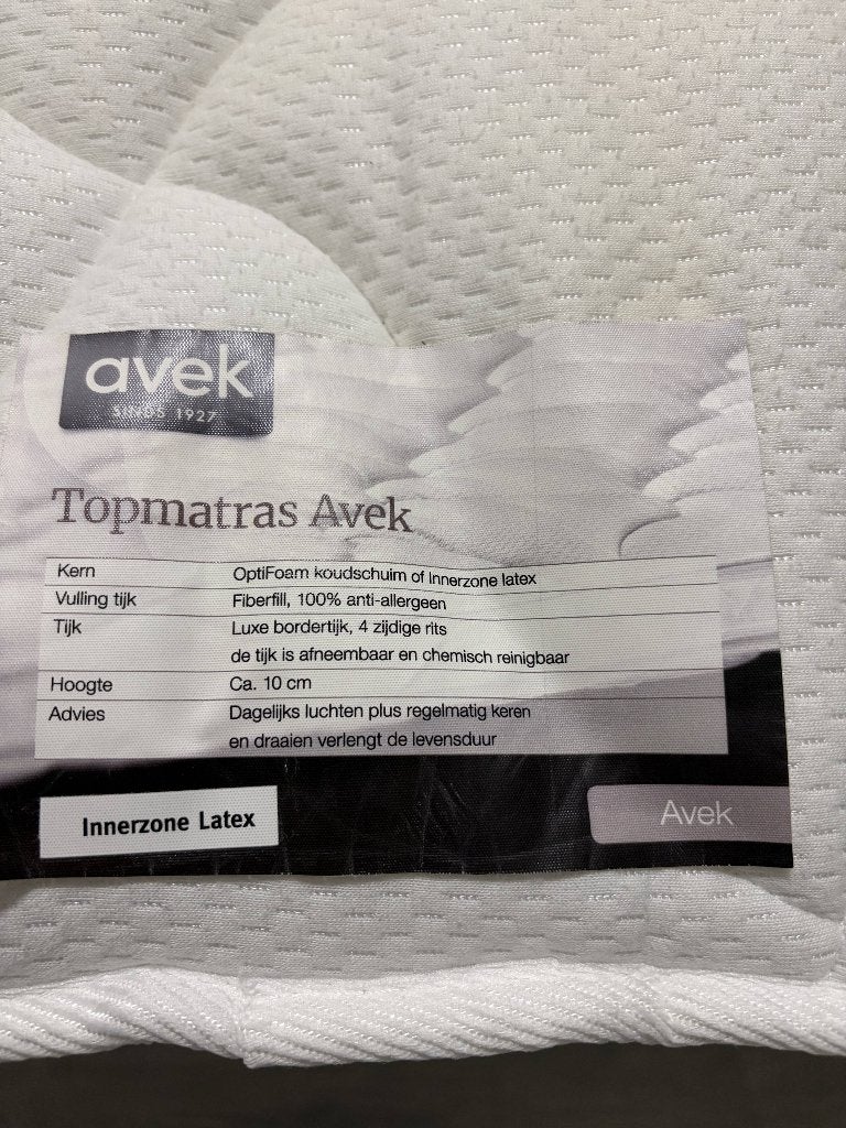 Topmatras AVEK Innerzone latex 180x200 bijna NIEUW!, Ophalen, Tweepersoons, Zo goed als nieuw, Matras