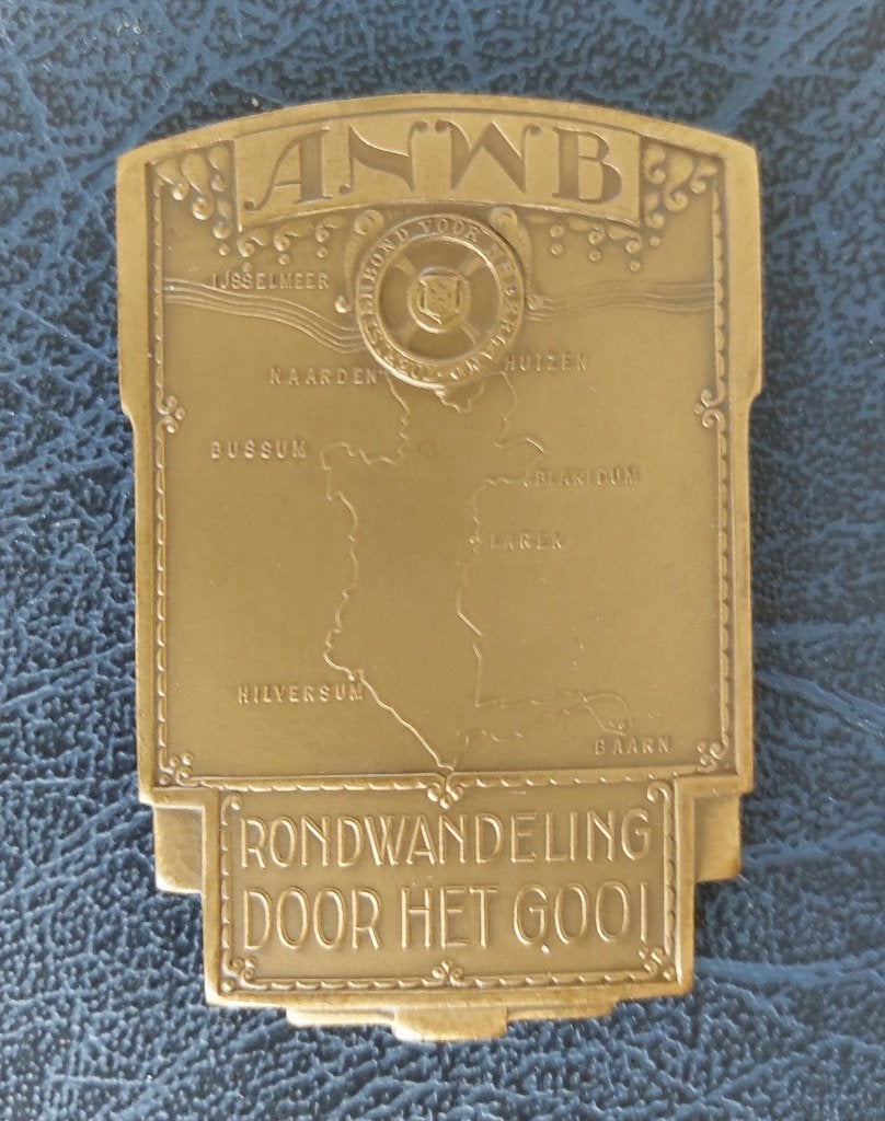 Penning ANWB Rondwandeling door het Gooi Art Deco, Ophalen of Verzenden, Brons, Nederland