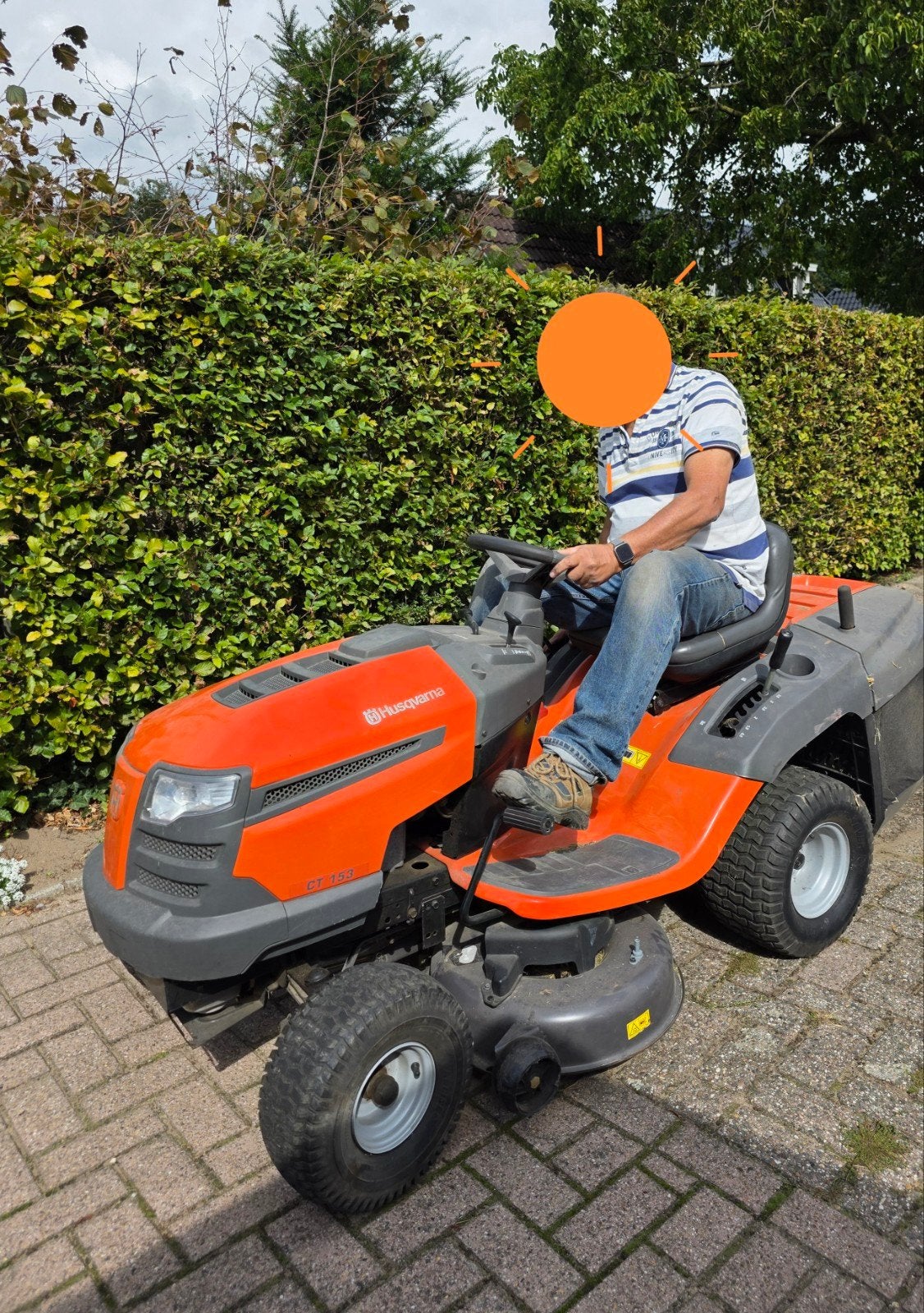 Husqvarna CT 153 goedwerkende zitmaaier, Tuin en Terras, Ophalen, Gebruikt, Opvangbak, 90 tot 120 cm
