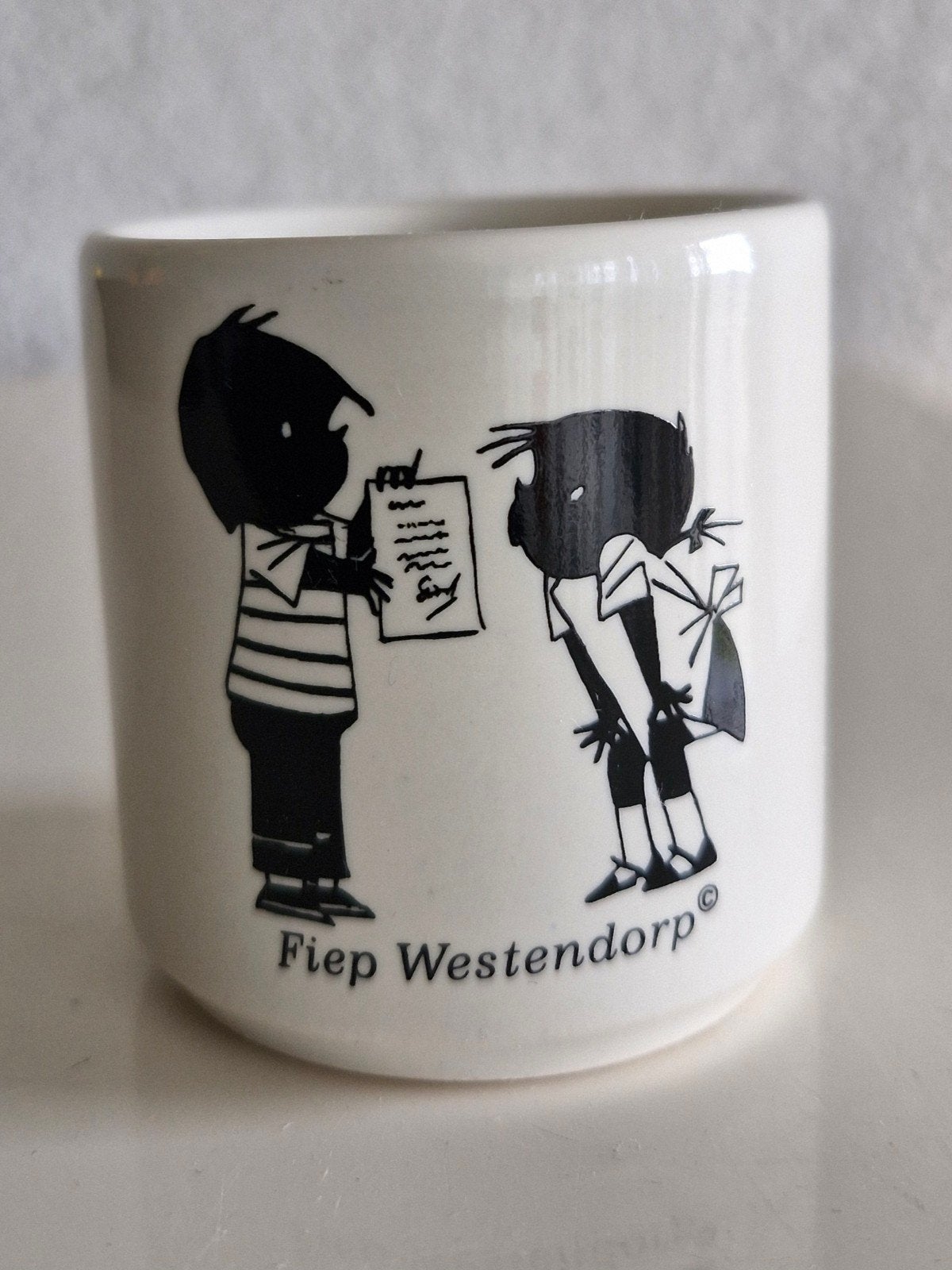 Eierdopje Fiep Westendorp Jip en Janneke/Zwarte Piet, Huis en Inrichting, Ophalen of Verzenden, Overige stijlen, Kop(pen) en/of Schotel(s)
