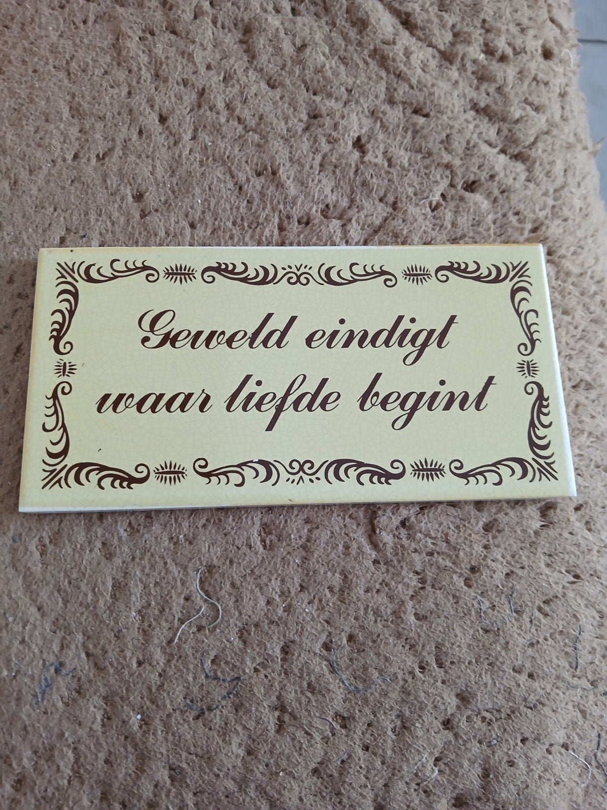 tekstbord, Tegeltje, Ophalen, Zo goed als nieuw