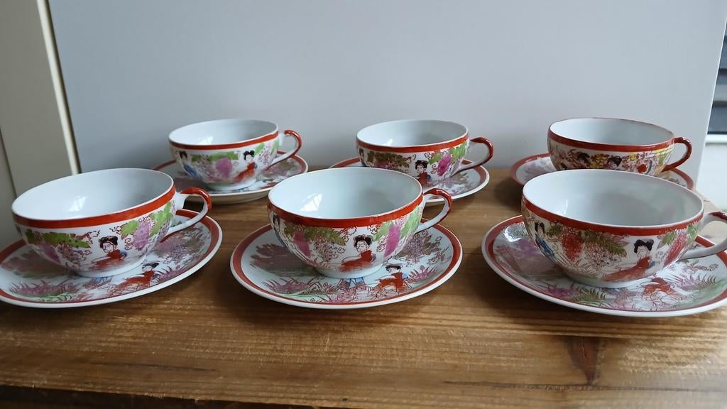 Vintage chineese kopjes 6stuks, Ophalen