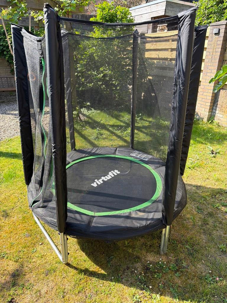 VirtuFit Trampoline+Veiligheidsnet 140cm (Minder gebruikt), Ophalen, Zo goed als nieuw