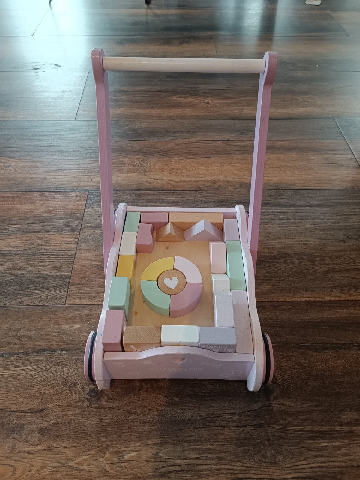 Little Dutch houten loopwagen met blokken, Ophalen, Gebruikt, Overige typen, Met wieltjes