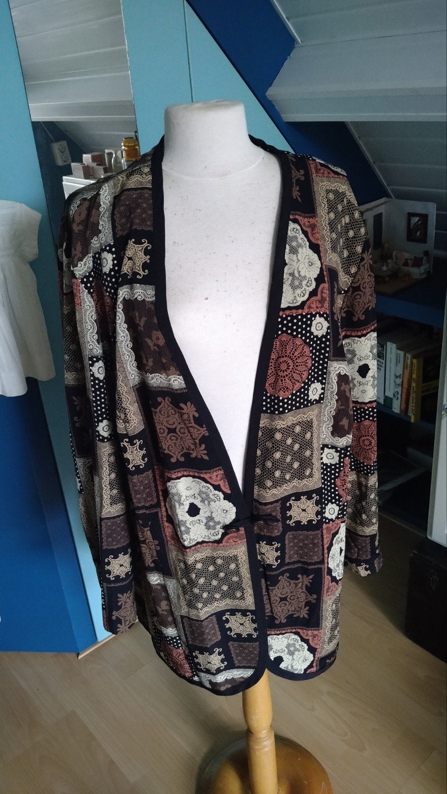 Bruine overslag vest met patronen indie, Kleding | Dames, Ophalen of Verzenden, Zo goed als nieuw, Bruin