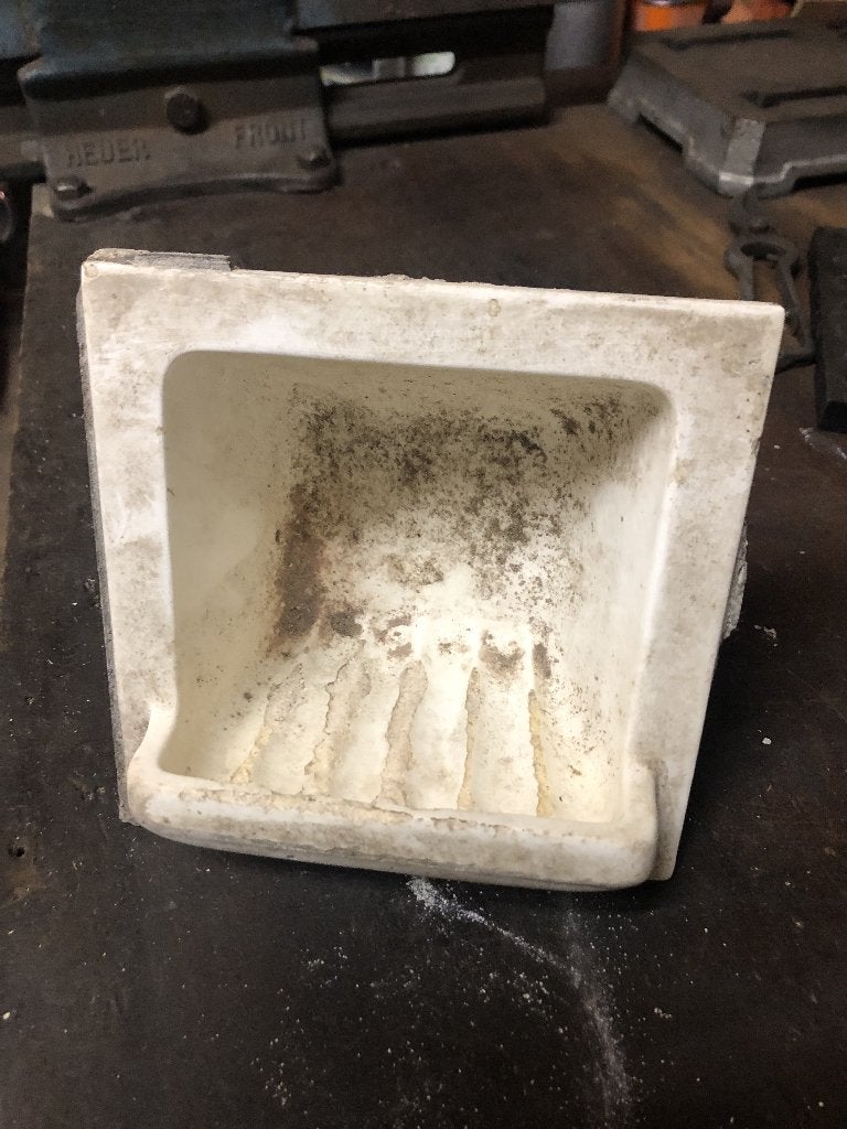 Vintage keramiek zeepbakje gebruikt 15 x 15 wit inbouw, Gebruikt, Keramiek, Overige typen, Minder dan 20 cm