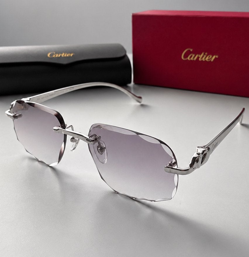 Cartier Panthera Grey Gradiënt Custom Zonnebril, Ophalen of Verzenden, Nieuw, Grijs, Overige merken