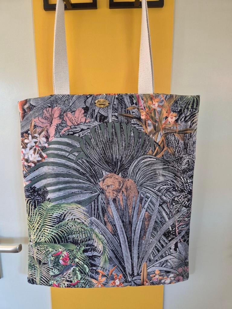 Velours shopper met aap printje, Ophalen of Verzenden, Nieuw, Shopper