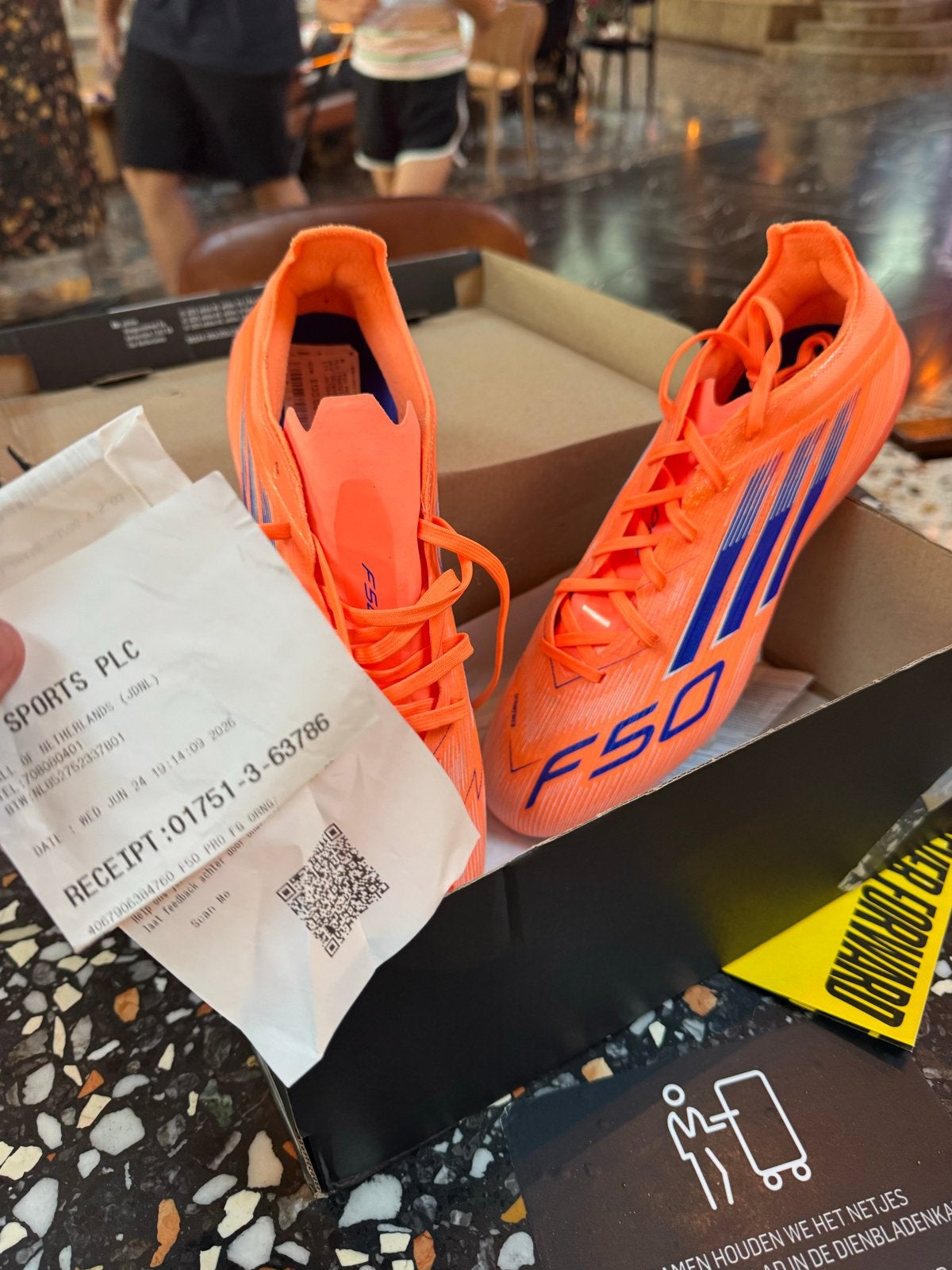 Adidas F50 FG voetbalschoenen - Oranje/Blauw maat 42, Maat XS of kleiner, Ophalen of Verzenden, Nieuw, Schoenen