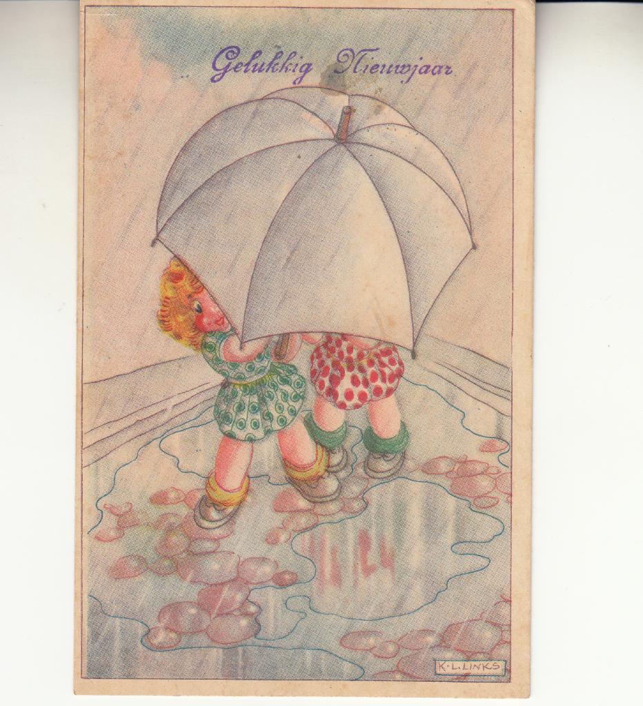 Karel Links                           =0039=, Verzamelen, Ansichtkaarten | Themakaarten, Ophalen of Verzenden, 1940 tot 1960, Gelopen