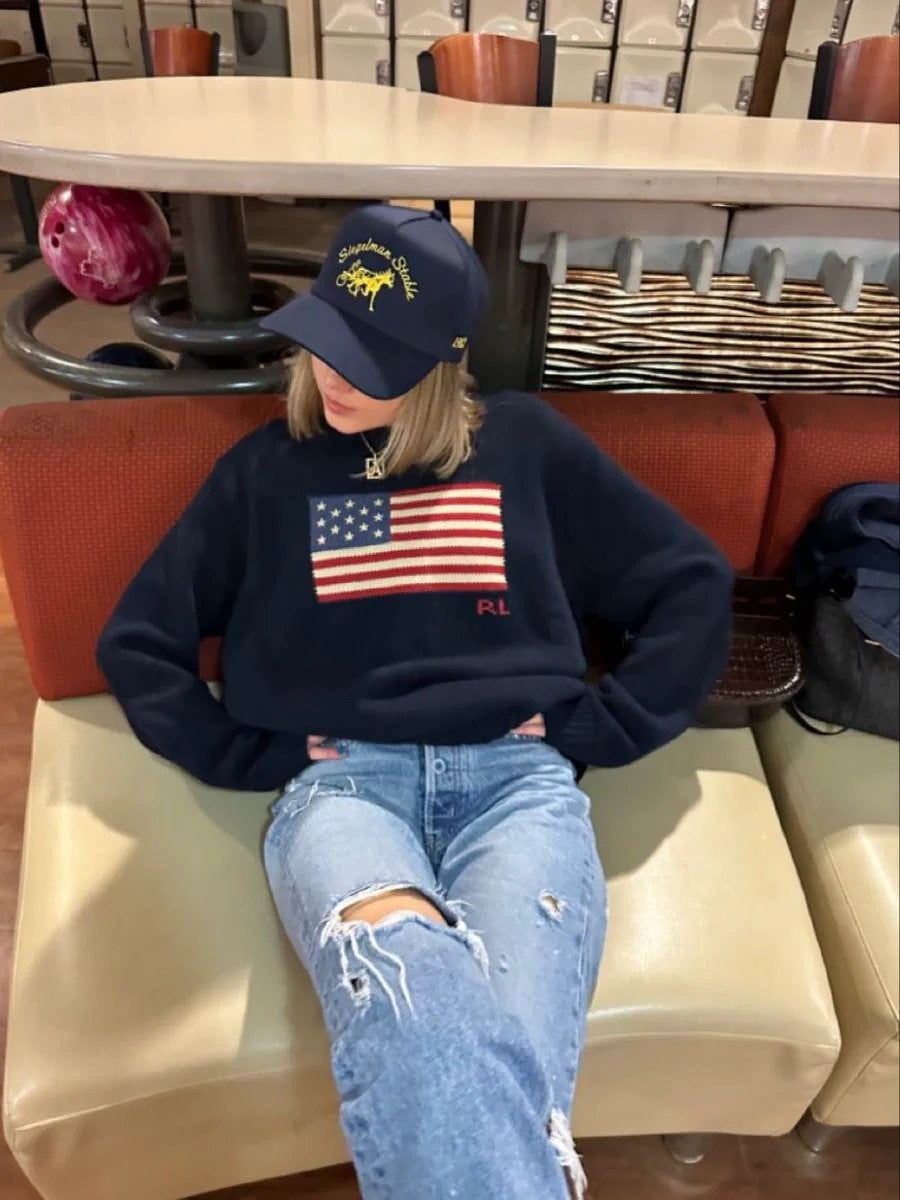 Polo Ralph Lauren Amerikaanse vlag trui - Nieuw met kaartjes, Ophalen of Verzenden, Nieuw, Maat 38/40 (M), Blauw