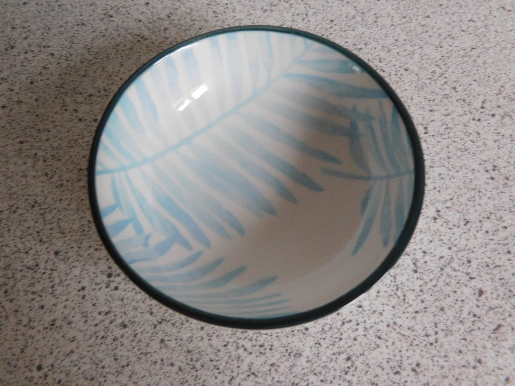 Bord 9 cm. Palmblad Blauw Gusta, Huis en Inrichting, Keuken | Servies, Ophalen of Verzenden, Zo goed als nieuw, Bord(en), Overige stijlen
